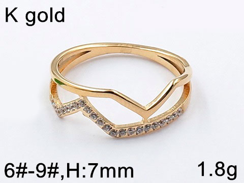 Anillo Dorado Dise O Zigzag Circonias Cat Logo De Joyas En L Nea