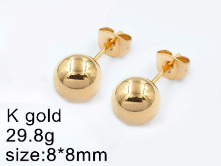 Aretes bolitas doradas 8mm