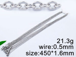 Cadena plateada 45cm*1.5mm
