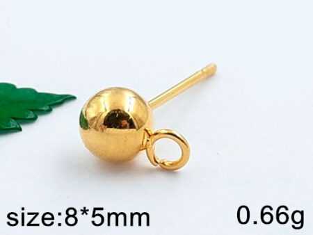 Paq. 50 pares de postes dorados 8mm