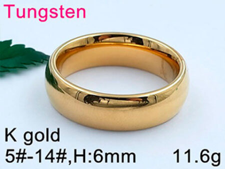 Argolla Tungsteno dorado acabado brillante 6mm