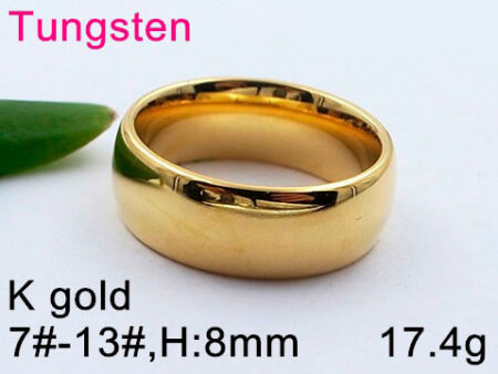 Argolla Tungsteno dorado acabado brillante