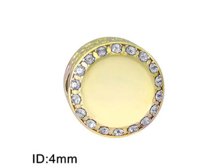Charm dorado redondo con pedrería