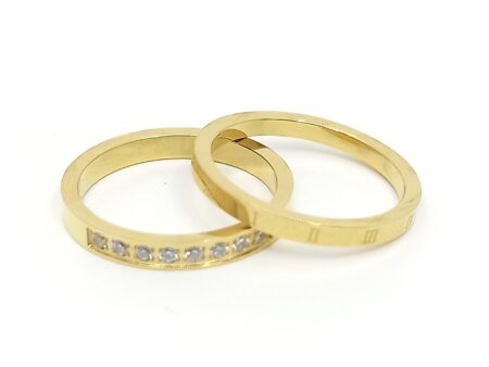 Set dorado argolla 2mm y circonias