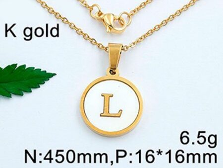 Cadena dorada dije nácar letra L