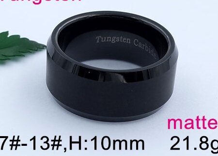 Argolla de Tungsteno negro acabado mate 1cm.