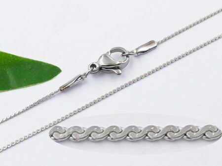 Cadena plateada eslabón plano 45cm*1mm