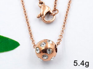 Collar Rose gold bolita 8mm con pedrería