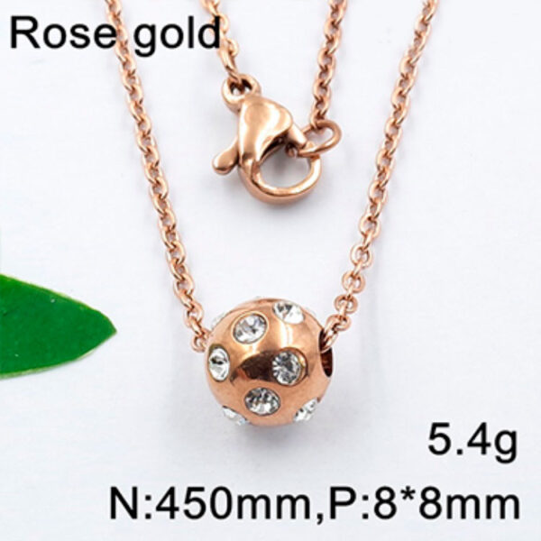 Collar Rose gold bolita 8mm con pedrería