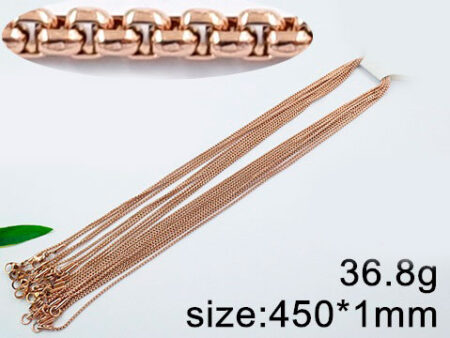 Cadena rose gold eslabón tipo caja 45cm*1mm
