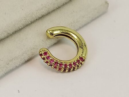 Grapa dorada 1cm pedrería fucsia (laminado americano)