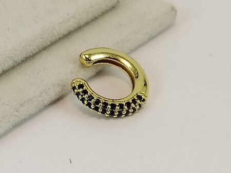 Grapa dorada 1cm pedrería  negro (laminado americano)