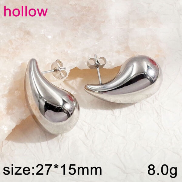 Aretes plateados gota 2.7cm