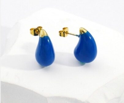 Aretes gotita color azul 1.8cm
