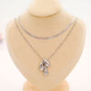 Set plateado Collar y Aretes gotitas - Imagen 3