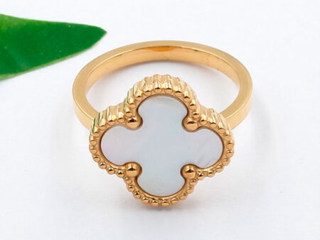 Anillo dorado Alhambra nácar blanco
