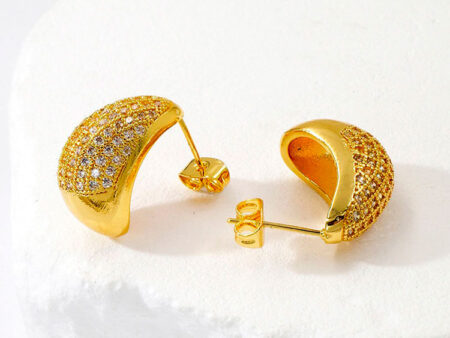 Aretes dorados gota 1.9cm pedrería (laminado americano)