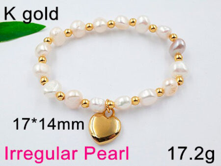 Pulsera elástica piedras naturales dije corazón