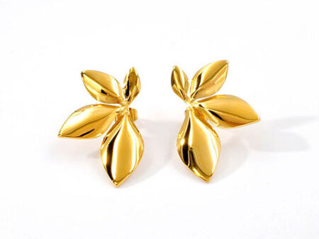 Aretes dorados media flor 3.4cm