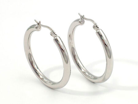 Argollas plateadas 3.8cm *4mm