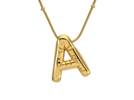 Collar dorado 45cm dije Chunky letra A 2cm