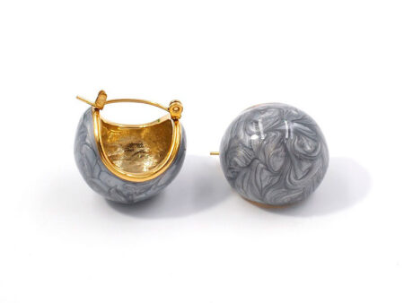 Argollas doradas canastita gris 2.1cm