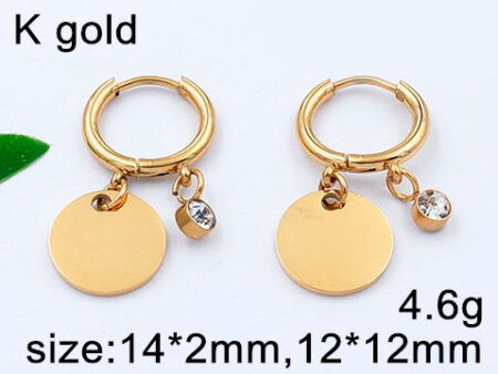 Argollas doradas 1.4cm dijes colgantes