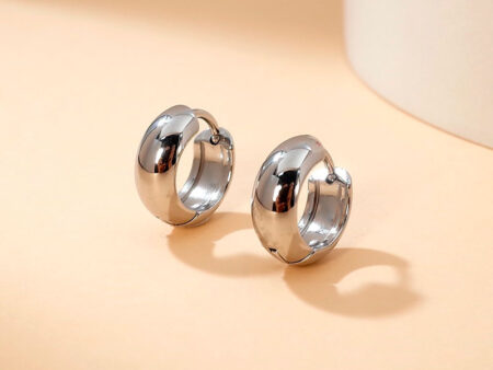 Argollas plateadas 1.3cm*5mm