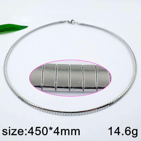 Set plateado Omega flexible 4mm y argollas 1.2cm - Imagen 2