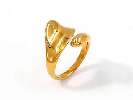 Anillo dorado diseño abierto al frente
