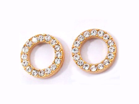 Aretes rose gold Aro 1.3cm pedrería incrustada