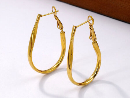 Argollas doradas ovaladas 3.5cm
