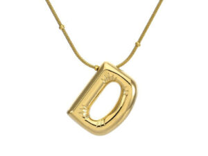 Collar dorado 45cm dije Chunky letra D 2cm