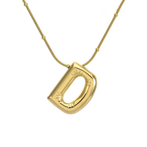 Collar dorado 45cm dije Chunky letra D 2cm