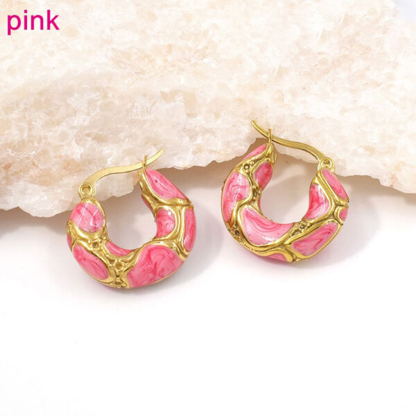 Argollas doradas 2cm comb. Rosa