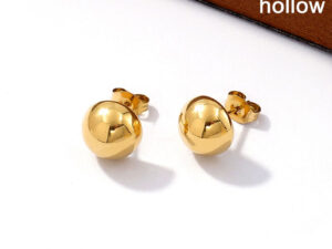 Aretes dorados 1cm media bolita