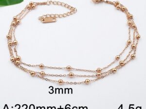 Tobillera rose gold 3 bolitas