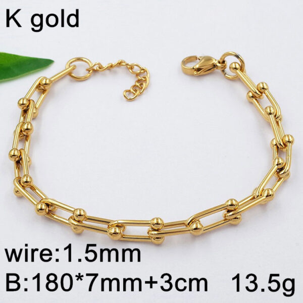 Pulsera dorada eslabón Herradura 7mm