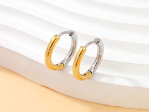 Argollas 1.7cm*2.5mm doble tono