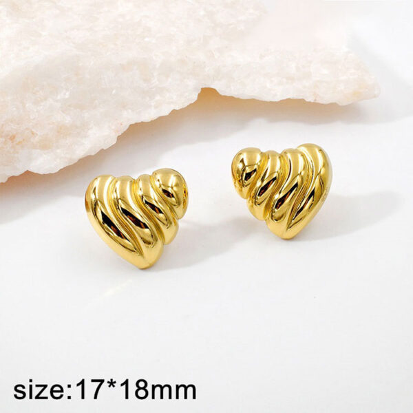 Corazones dorados 1.7cm diseño lineal