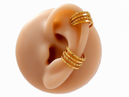 Par Earcuff dorados 1.5cm
