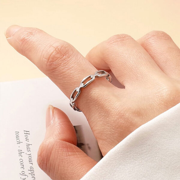 Anillo plateado rectángulos unidos