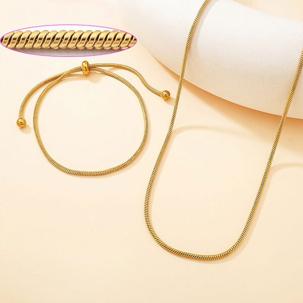 Set dorado Collar y pulsera ajustable