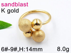 Anillo dorado bolitas brillantes y lisas