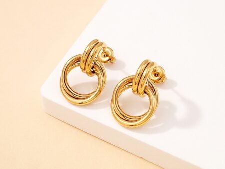 Aretes dorados doble aro 2.2cm