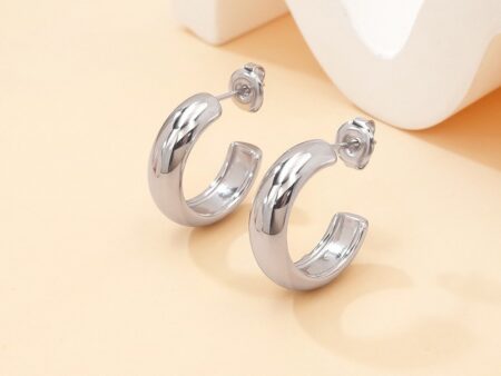 Argollas plateadas 2cm*6mm brillantes