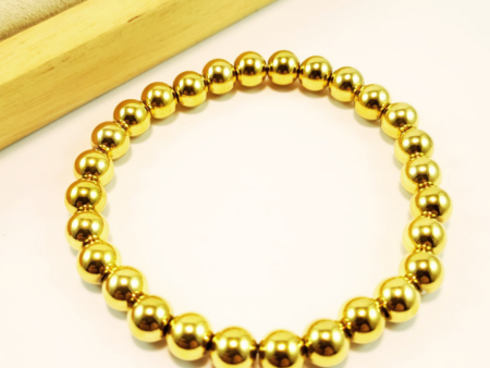 Pulsera dorada cuentas 8mm