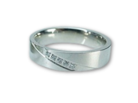 Argolla plateada mate 4mm c/pedrería