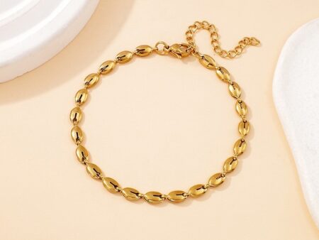 Pulsera dorada eslabón diseño ovalado 4mm