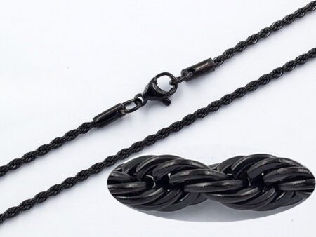 Cadena negra lazo largo 55cm*4mm